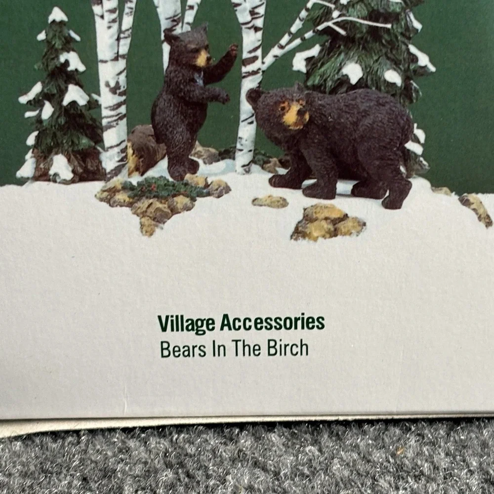 Department 56 Village Accessories Bears in the Birch released 98 Retired 2003